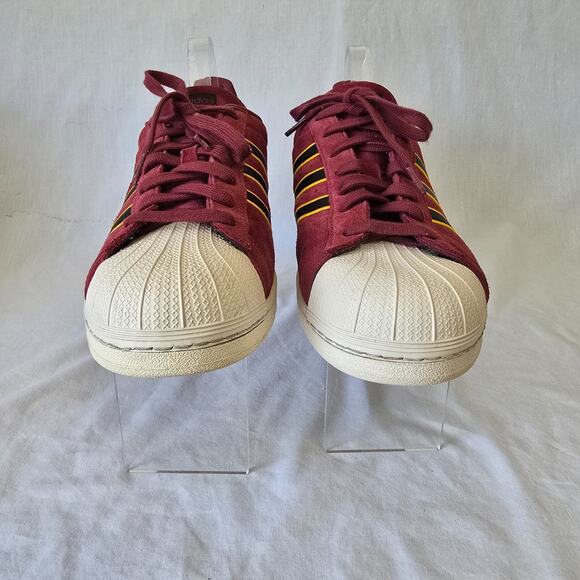 Adidas Superstar Sneakers Men\'s Size 14 Burgundy Black Yellow 3-Stripes CM8079 main image 8